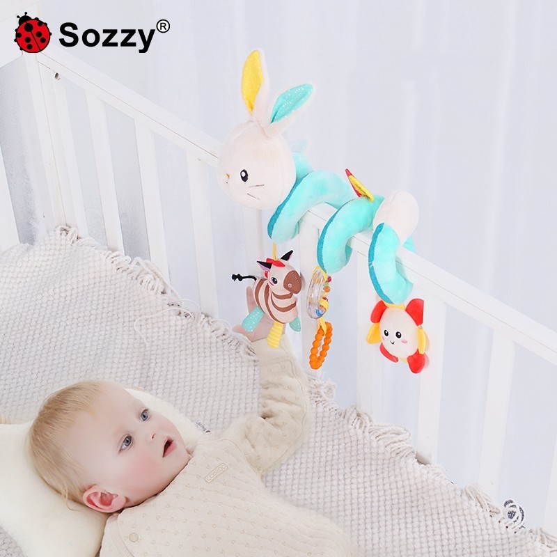 Sozzy music plush rabbit car seat crib new other educational soft stroller hanging spiral baby toys