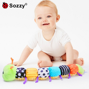 Sozzy Baby Soft Comfort Animal Music Toys Cute Stuffed Green Caterpillar Musical Plush Doll Toys