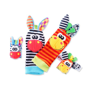 Sozzy Sensory Infant Baby Kids Socks Rattle Toys Set Wrist Rattle And Foot Socks 0~24 Months