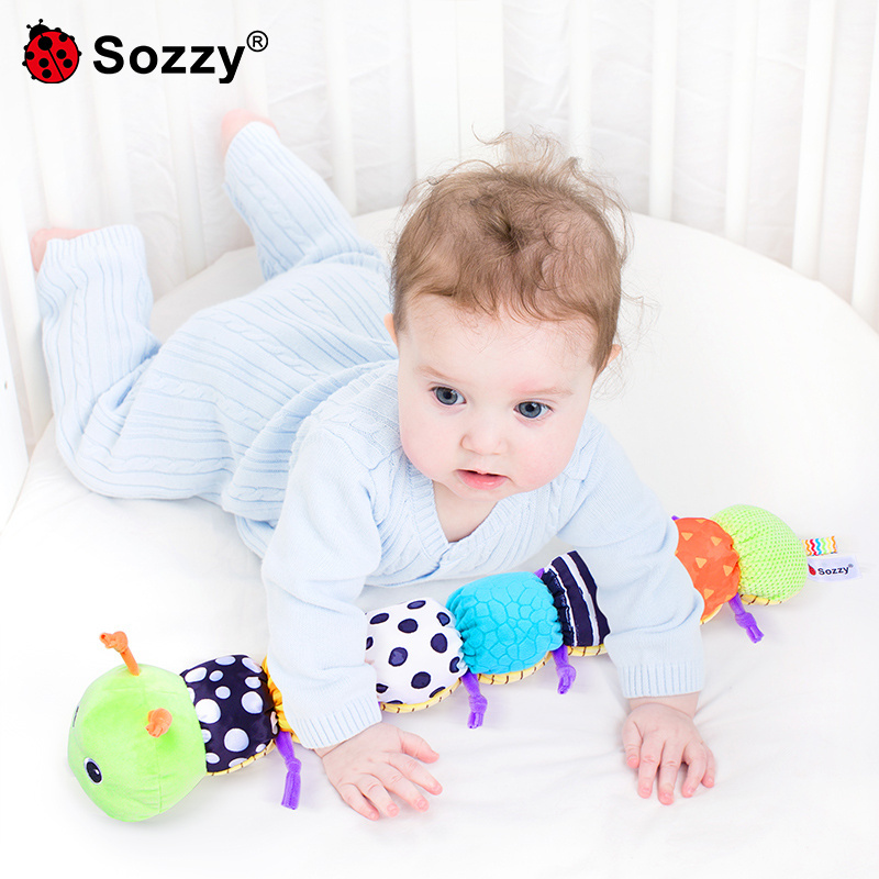 Sozzy Baby Soft Comfort Animal Music Toys Cute Stuffed Green Caterpillar Musical Plush Doll Toys