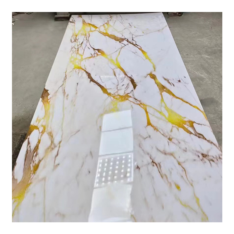 1220mm*2800mm UV board faux pvc marble sheet wall panels marble board