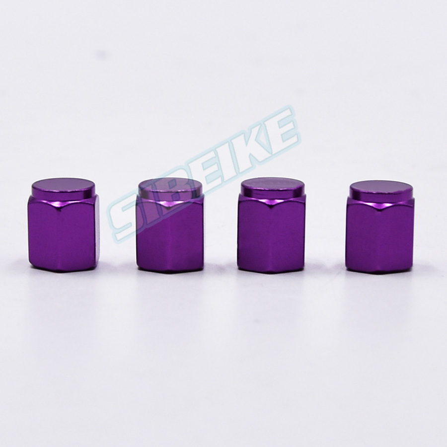 4Pcs/set universal titanium/purple /blue/grey alloy valve stem core cap for tire