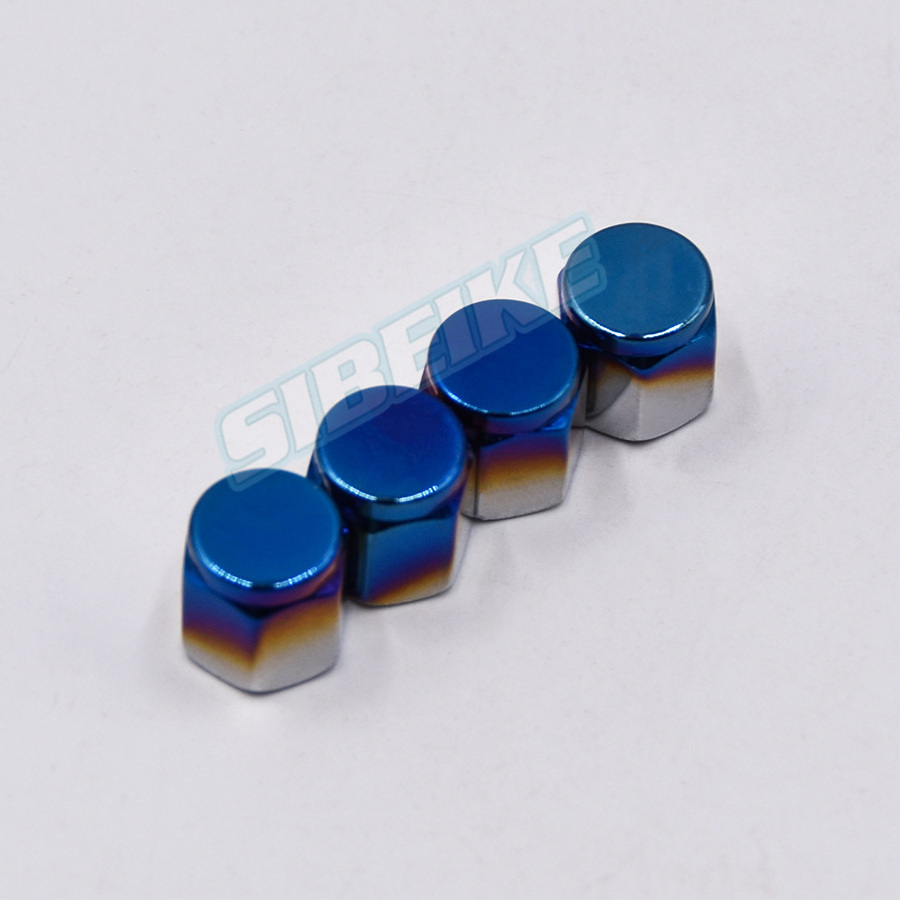 4Pcs/set universal titanium/purple /blue/grey alloy valve stem core cap for tire