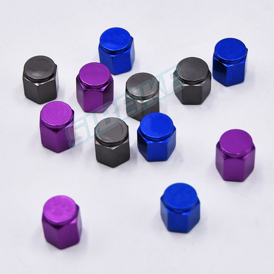 4Pcs/set universal titanium/purple /blue/grey alloy valve stem core cap for tire