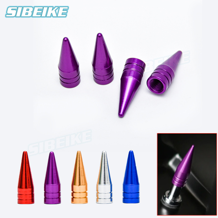 4Pcs Bullet Shape Car Tire Personality Refitting Valve Cap Aluminium Alloy Valve Cap Motorcycle Bicycle Valve Cap