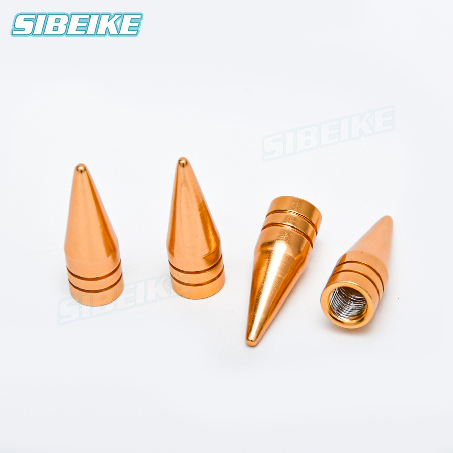 4Pcs Bullet Shape Car Tire Personality Refitting Valve Cap Aluminium Alloy Valve Cap Motorcycle Bicycle Valve Cap