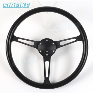 15Inch Black Sports Steering Wheel For Racing Car PU Leather 380mm Gaming Refit Sim Steering Wheel