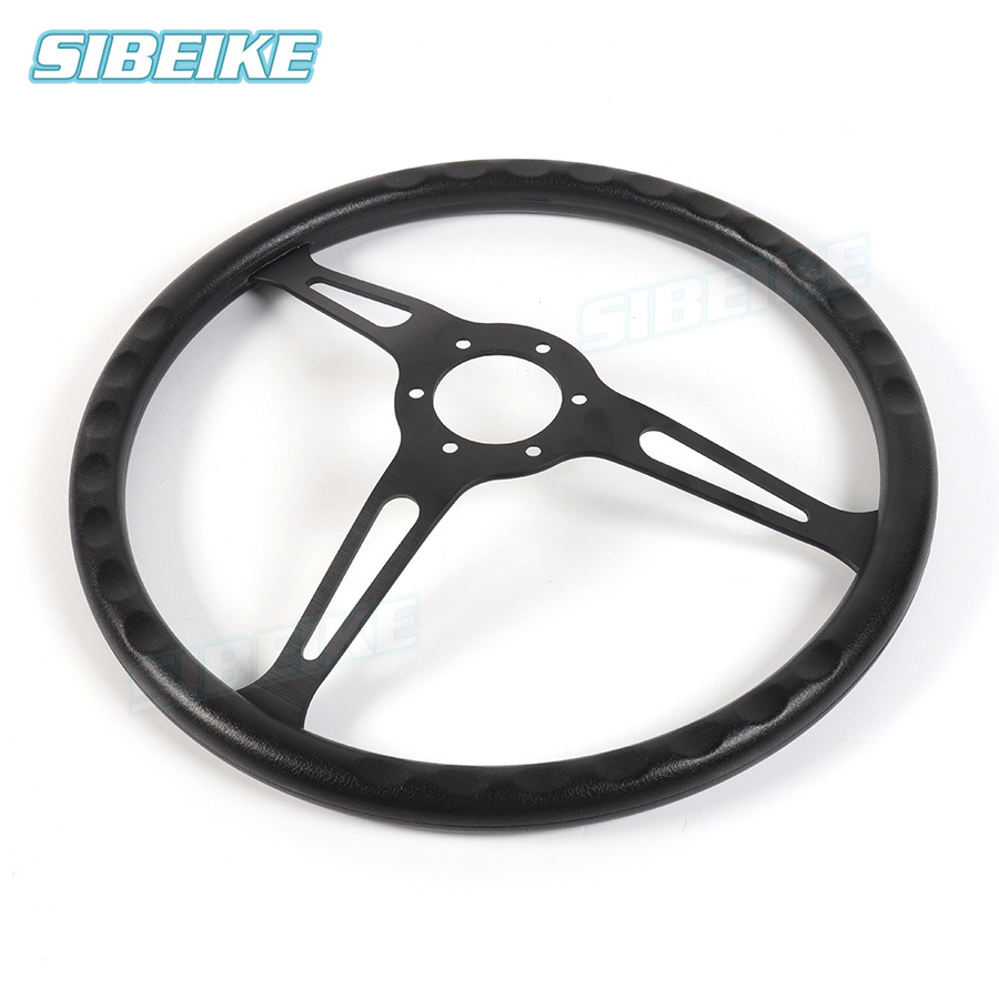 15Inch Black Sports Steering Wheel For Racing Car PU Leather 380mm Gaming Refit Sim Steering Wheel