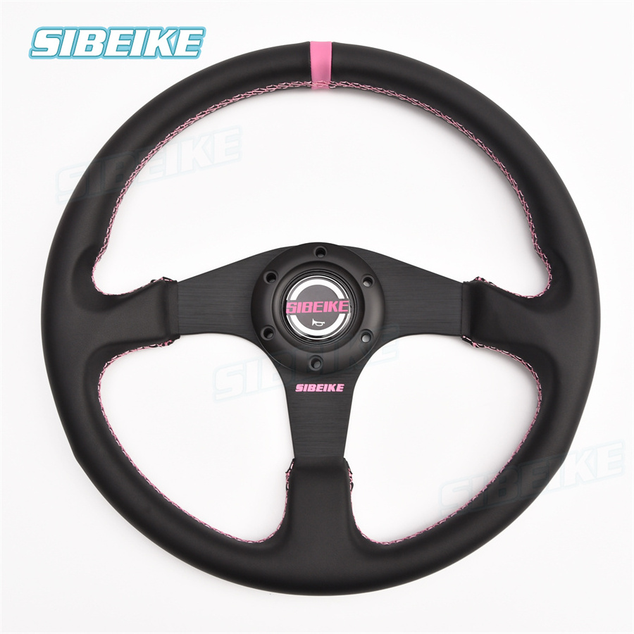 Racing Sim Steering Wheel JDM Tuning Black Leather 350mm Custom Modified Steering Wheel High Quality