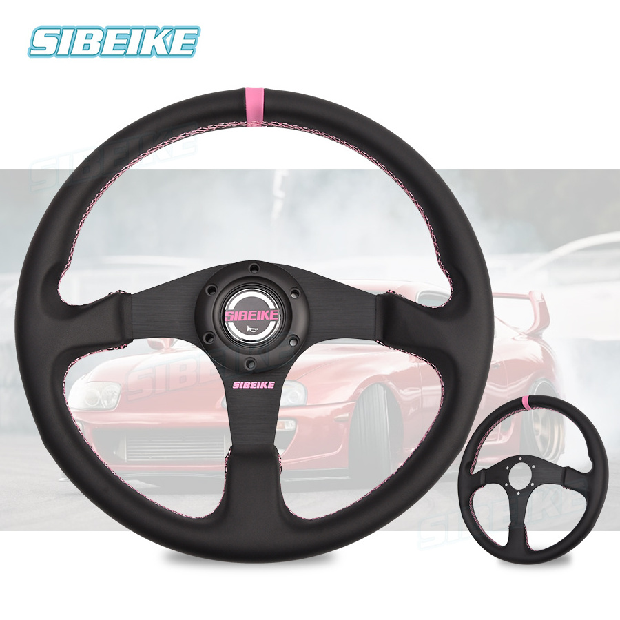 Racing Sim Steering Wheel JDM Tuning Black Leather 350mm Custom Modified Steering Wheel High Quality