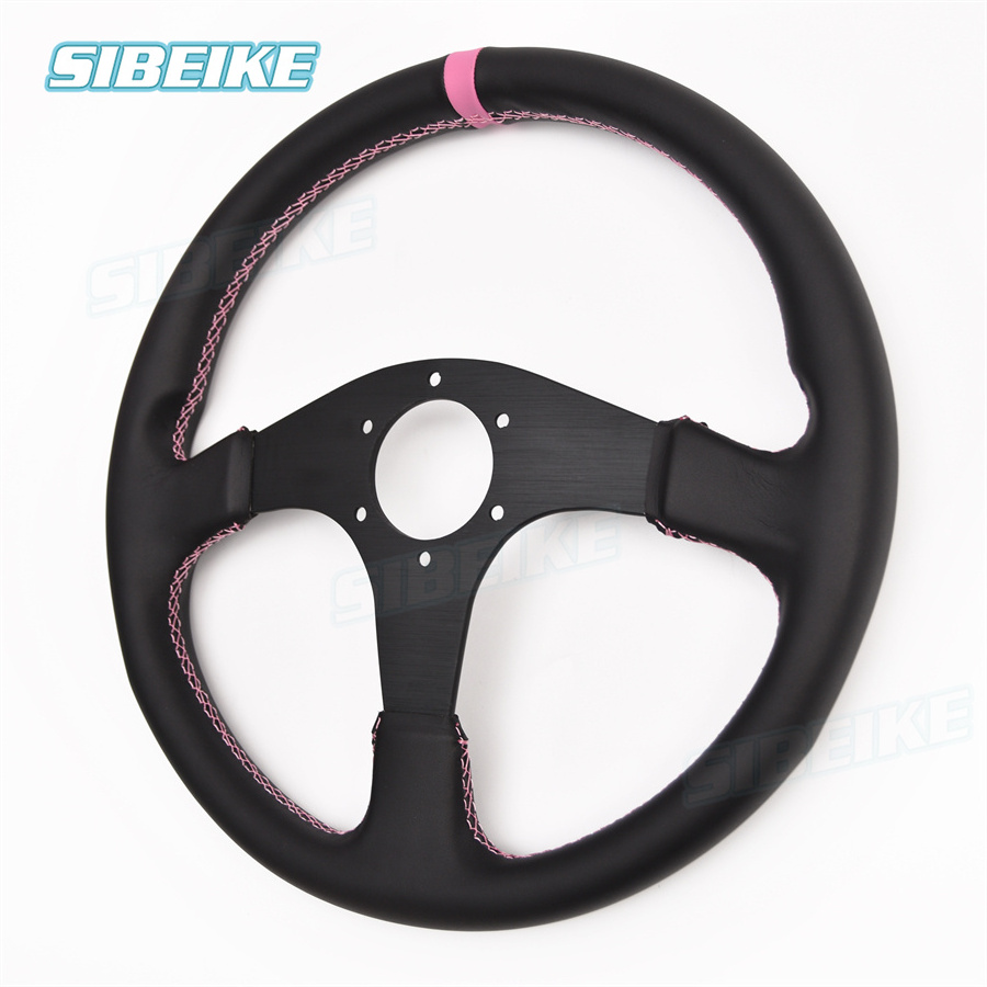 Racing Sim Steering Wheel JDM Tuning Black Leather 350mm Custom Modified Steering Wheel High Quality