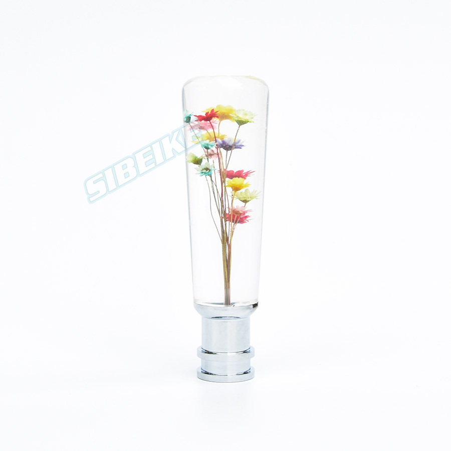 10cm 15cm 20cm Universal High Quality Real Flower Led Light Gear Dildo Shifter Knob With Adapter