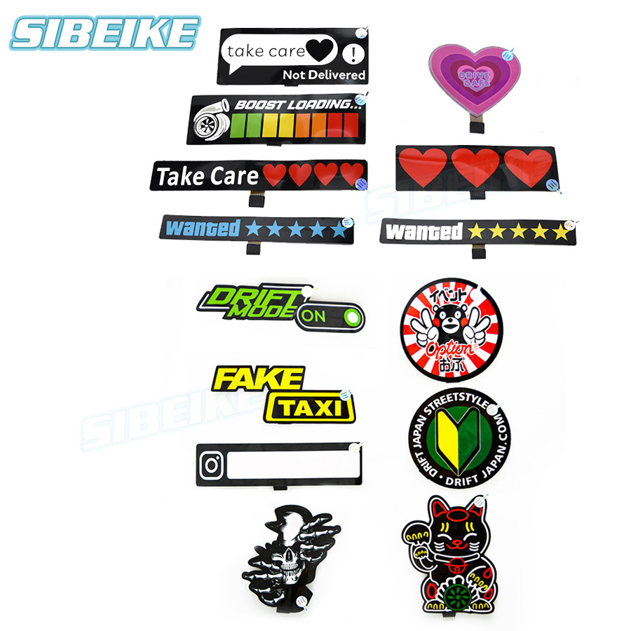 Heart LED Car Sticker LED EL Light advertising Poster Automotive Panel LED Car Windshield Stickers