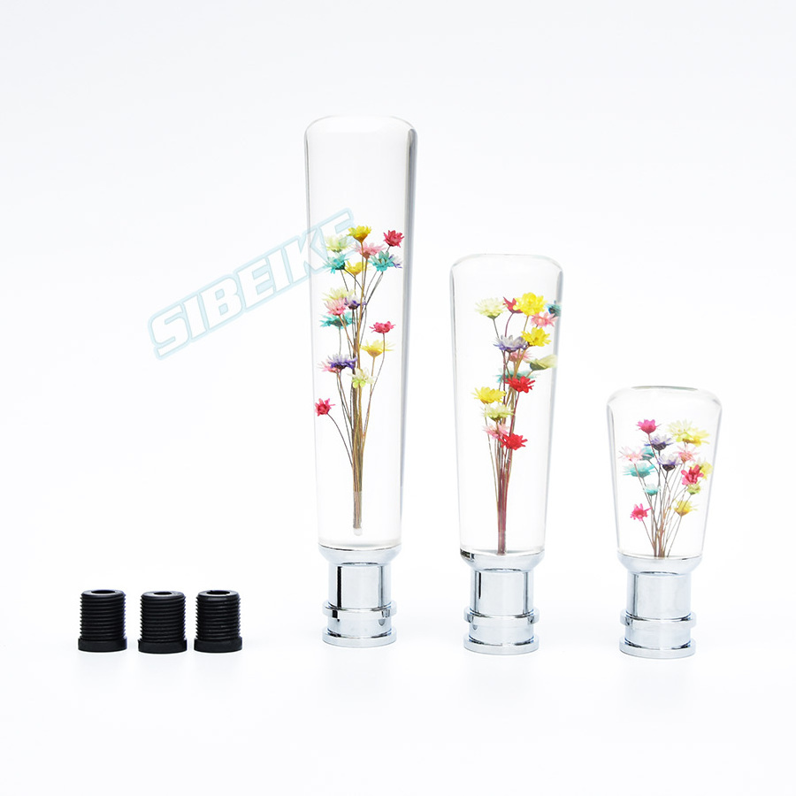 10cm 15cm 20cm Universal High Quality Real Flower Led Light Gear Dildo Shifter Knob With Adapter