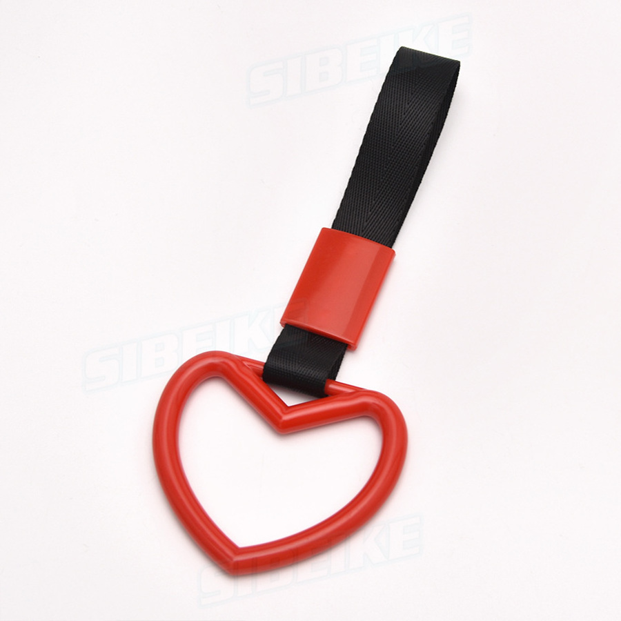 Train Bus Handle Hand Strap Jdm Style Nylon Braid-Plastic Material Car Warning Hanging Heart Tsurikawa Ring