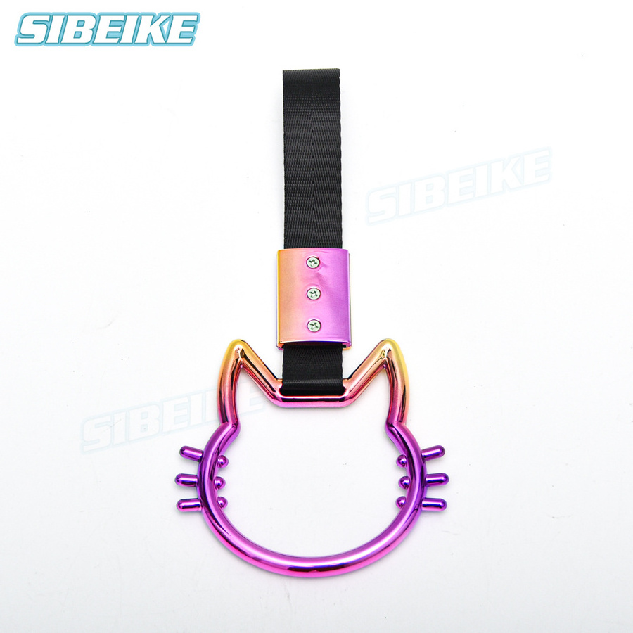 JDM Neo Chrome Tsurikawa Ring Heart Cloud Cat Shape Tsurikawa Ring Subway Train Bus Handle Strap Car Accessories