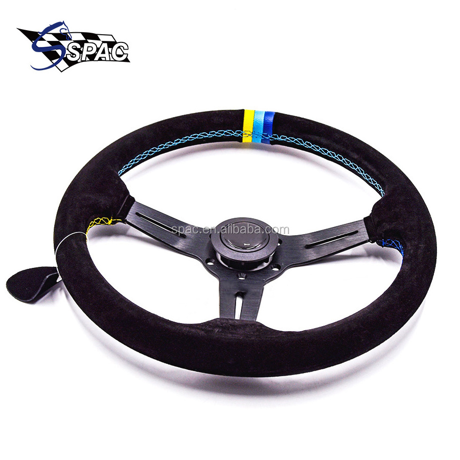 14inch 350mm Drifting Auto Suede Leather Steering wheels Sport F1 Auto Universal Steering Wheel