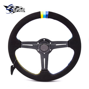 14inch 350mm Drifting Auto Suede Leather Steering wheels Sport F1 Auto Universal Steering Wheel