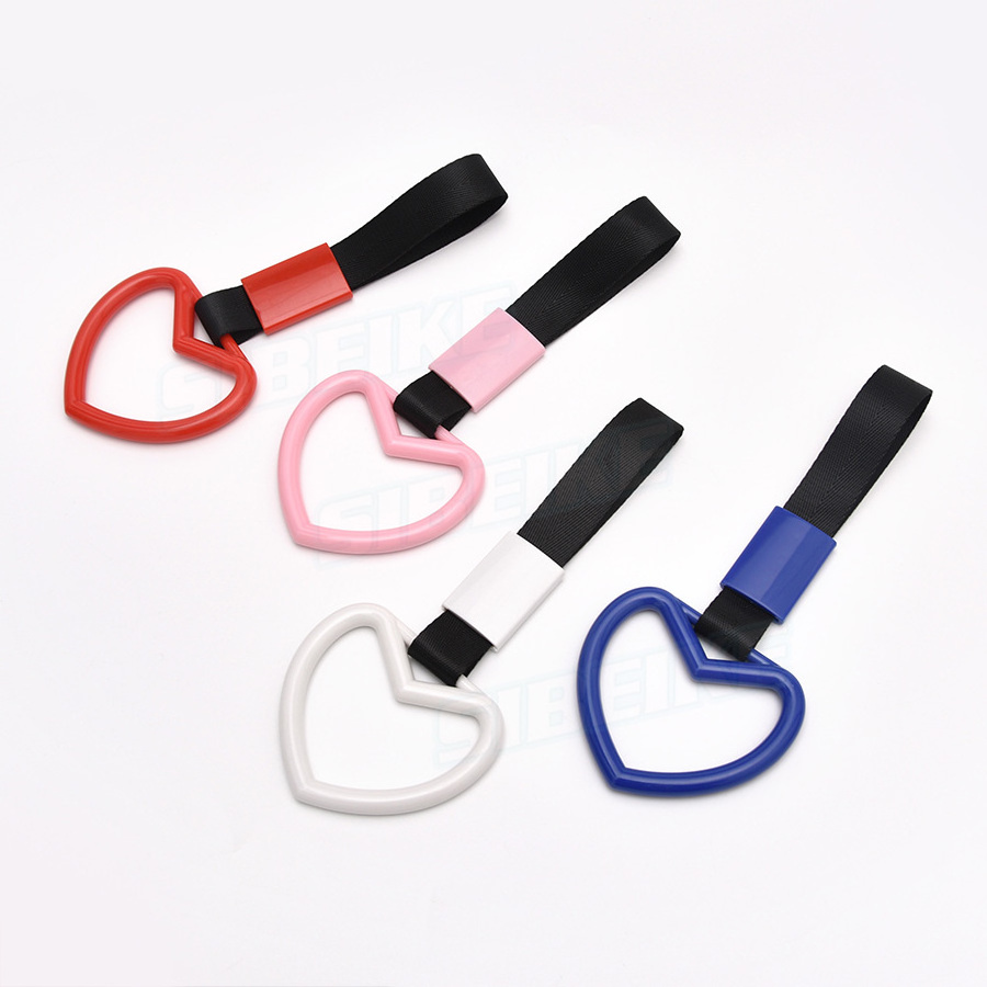 Train Bus Handle Hand Strap Jdm Style Nylon Braid-Plastic Material Car Warning Hanging Heart Tsurikawa Ring