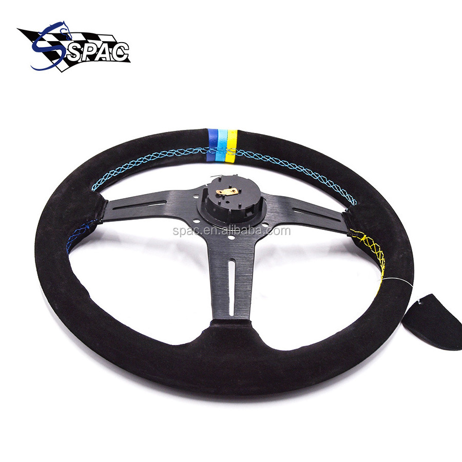 14inch 350mm Drifting Auto Suede Leather Steering wheels Sport F1 Auto Universal Steering Wheel