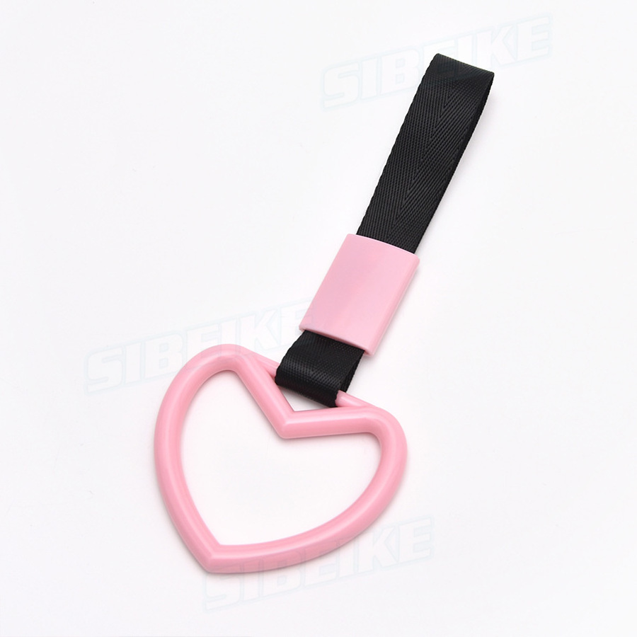 Train Bus Handle Hand Strap Jdm Style Nylon Braid-Plastic Material Car Warning Hanging Heart Tsurikawa Ring