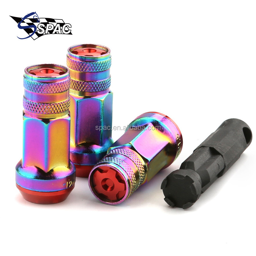 Rainbow color Aluminum 10Pcs Blox Spike Wheel Lug Nuts Customized with logo