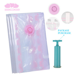 high quality good sale vacuum storage bag space bag with manual pump for home using quilt