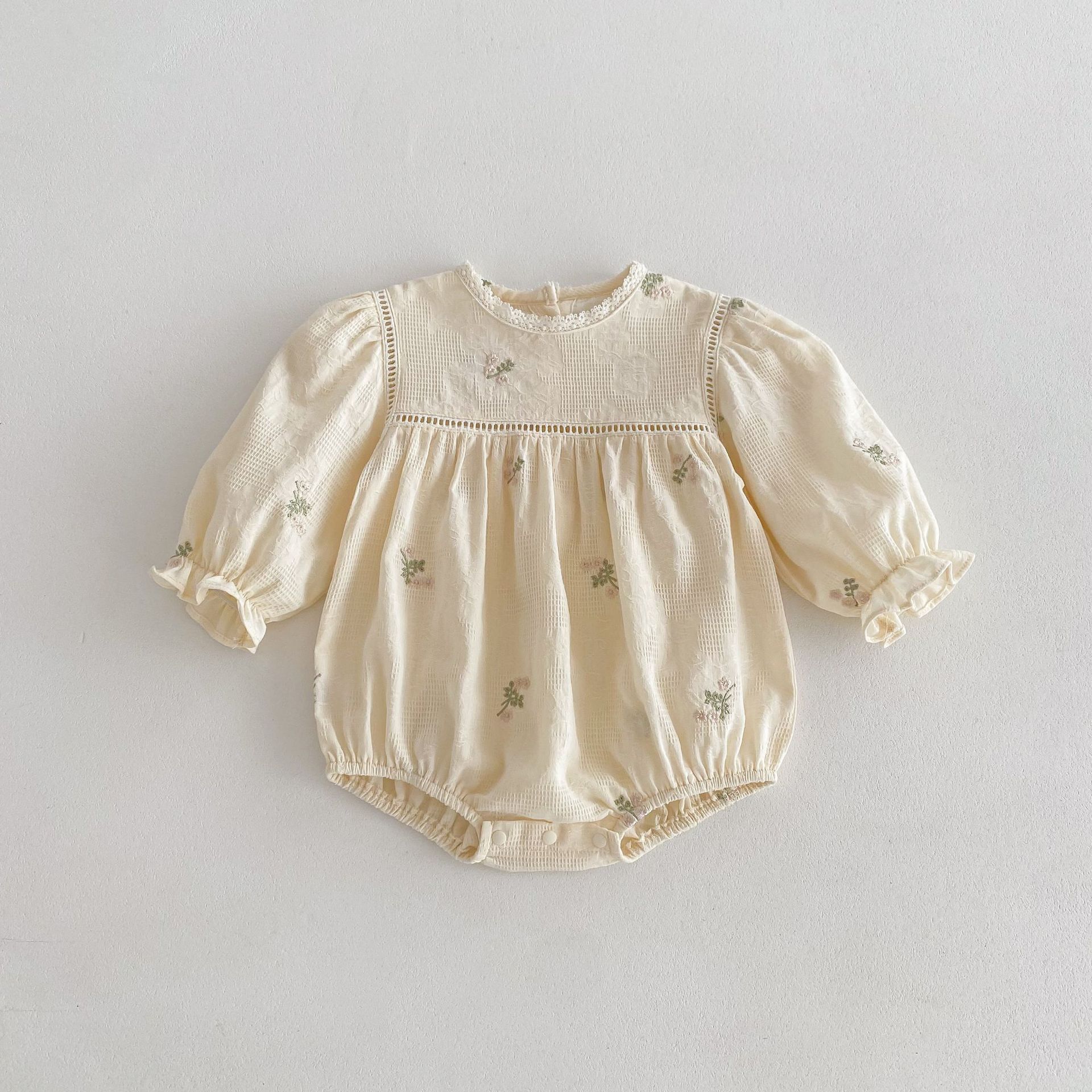 Wholesale Blank Clothes Baby Bubble Embroidery Baby Girl High Quality Long Sleeve New Born Baby Romper