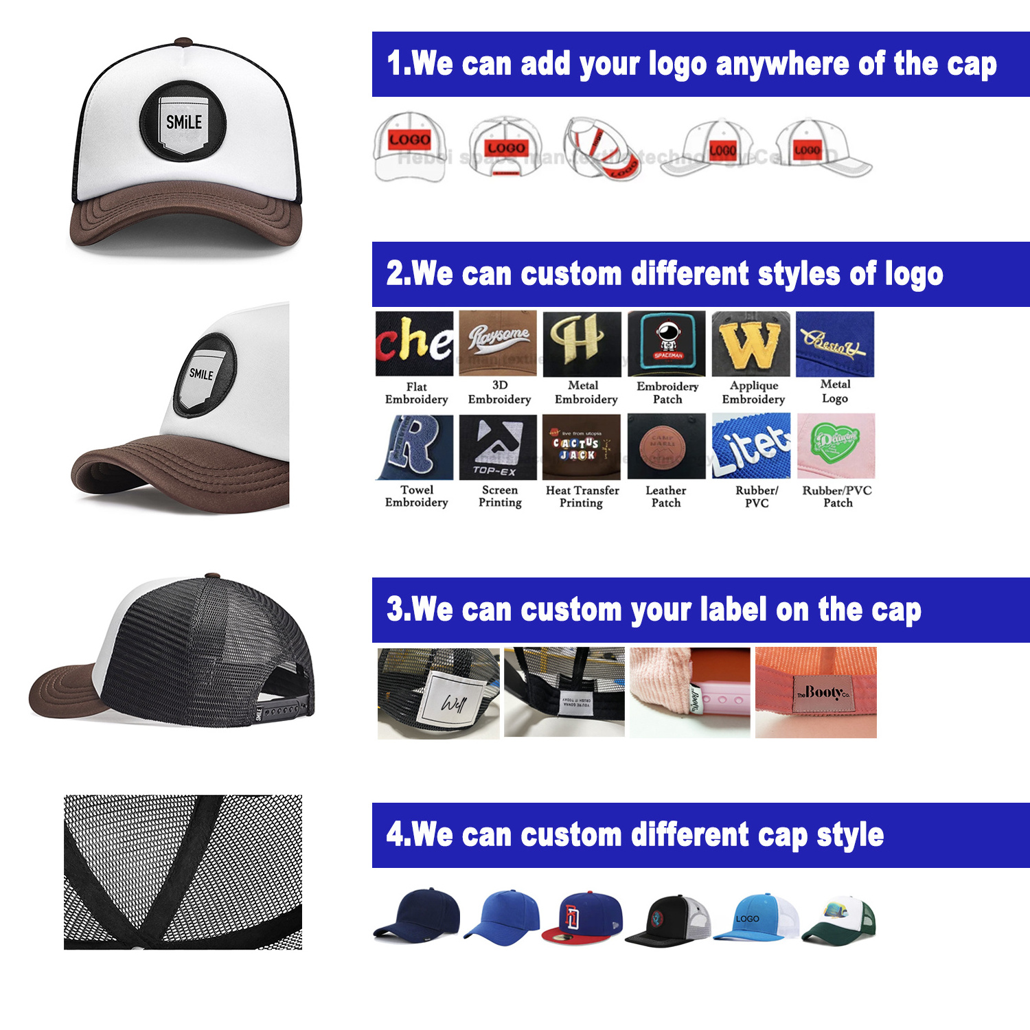 Custom 6 Panel Men Fashion Embroidery Patch Cotton Logo Black Plain laser Mesh Baseball Cap