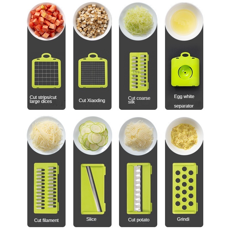 Wholesale Kitchen Accessories 12 in 1 Food Dicer Onion Veggie Chopper Mandoline Slicer Multifunctional Vegetable Cutter Machine