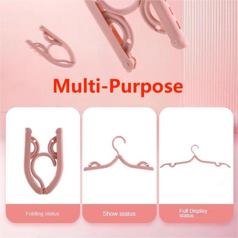 Mini Foldable Plastic Hanger Multifunctional Space-Saving and Environment-Friendly for Home Storage and Travel Coat Use