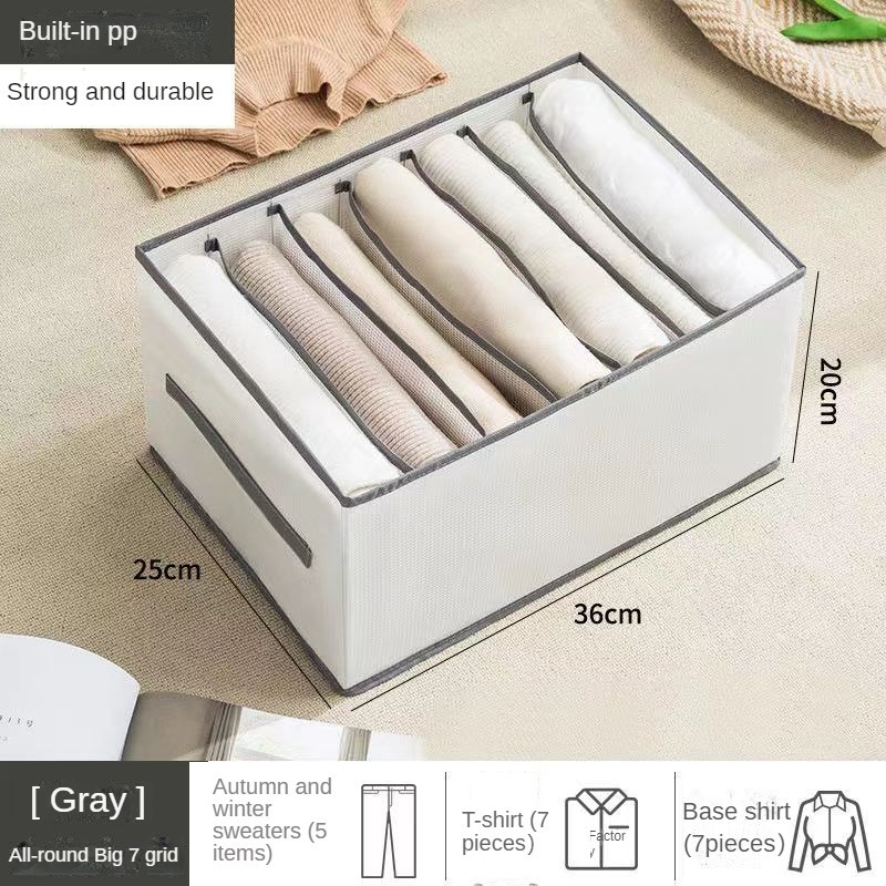 Hot Selling PP Material Storage Baskets Pants Organiser for Wardrobe for drawers foldable closet pants Storage Boxes