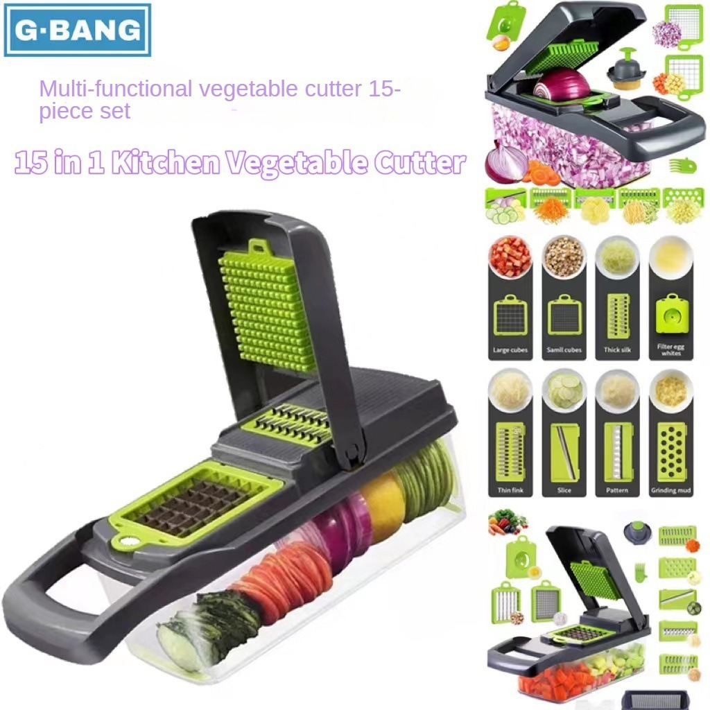 Fruit Onion Vegetable Cutter Machine Multifunctional 16 in 1 Food Cutter Kitchen Vegetable Slicer Dicer Cutter Veggie Chopper