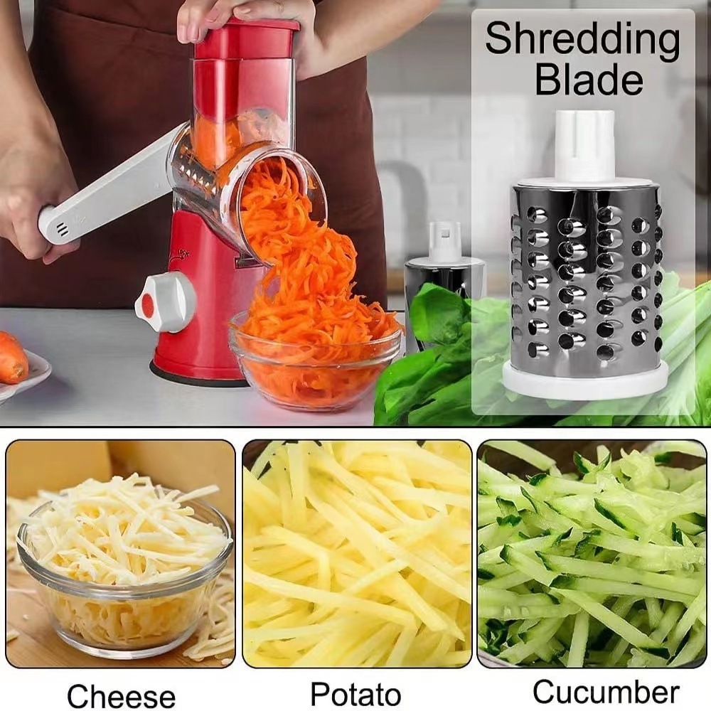 Wholesale Small Stainless Steel Manual Rotary Cheese Slicer Vegetable Shredder Cutter ABS Multifunctional Fruit Graters