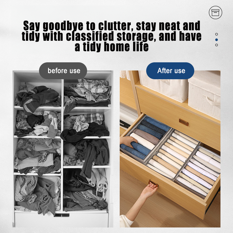 2023 New Product Ideas Foldable PP Drawer Storage Box for Socks Panties storage organizer foldable under bed socks box storage