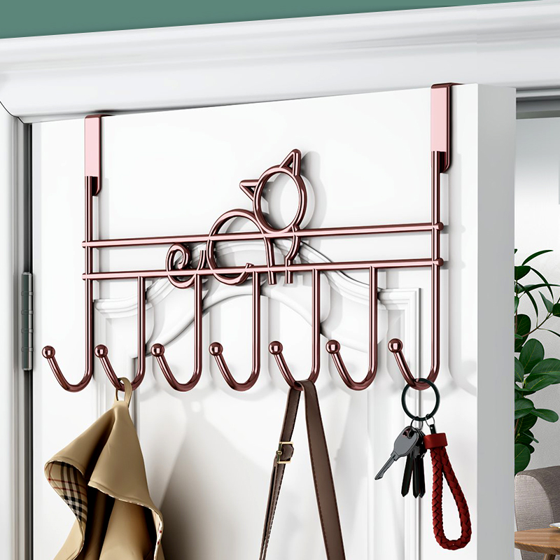 Multifunctional Over-Door Coat Rack Metal Steel Clothing Hook for Bedroom and Tools Storage Saving Space over Door Hanger