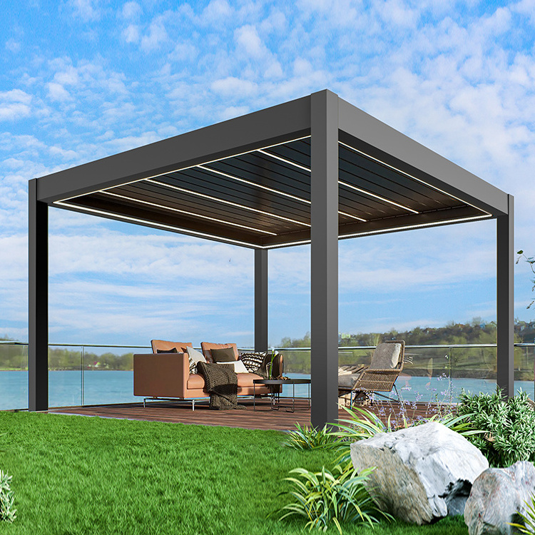 TSPK Modern Design Aluminium Pergola Outdoor Elegant Durable Gazebo with Zip Screen