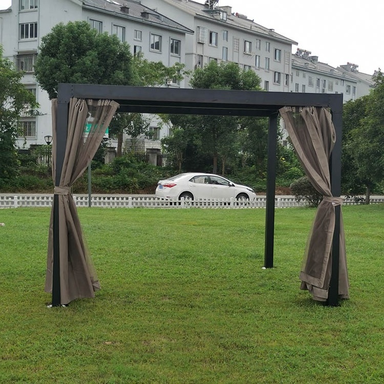 Automatic hardtop gazebo double vented roof pergolas aluminum frame galvanized steel outdoor gazebo canopy