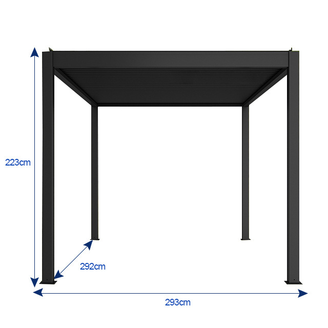 Automatic pergolas aluminum frame galvanized steel outdoor gazebo