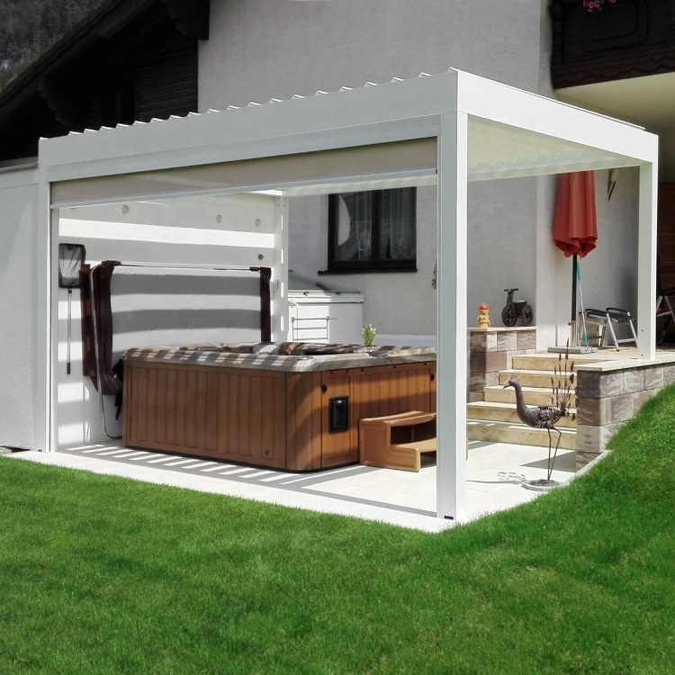 Anti-leakage louver system design pergola aluminium electric gazebo