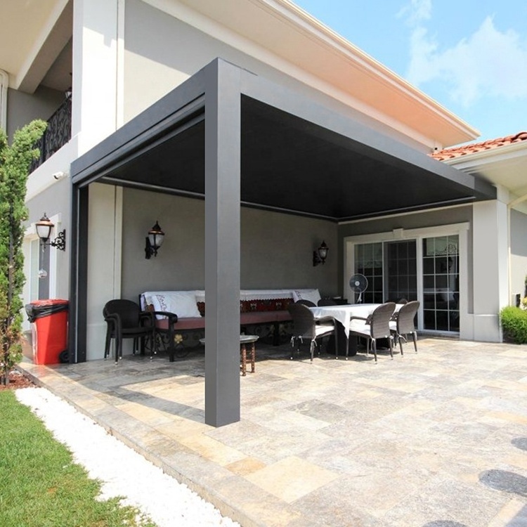 Anti-leakage louver system design pergola aluminium electric gazebo