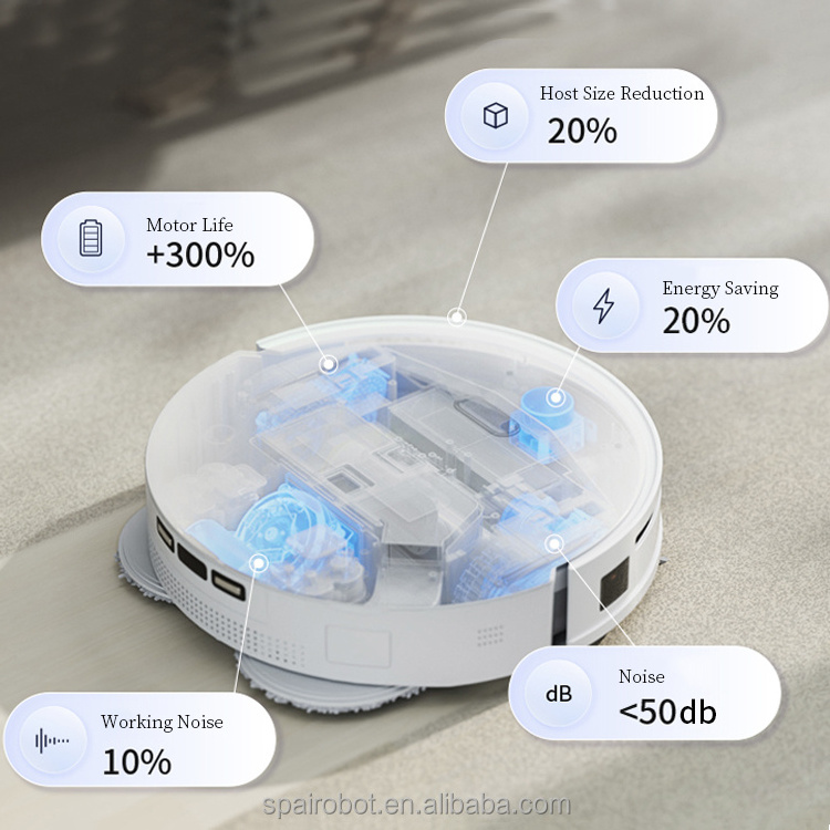 LINKBEY Wisch Und Saugroboter Ultrasonic Carpet Identification High-Speed Rotating Mop Automatic Robot Vacuum Cleaner Mop