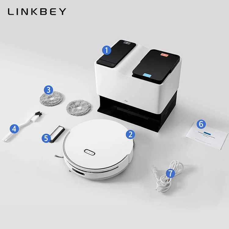 LINKBEY Wisch Und Saugroboter Ultrasonic Carpet Identification High-Speed Rotating Mop Automatic Robot Vacuum Cleaner Mop