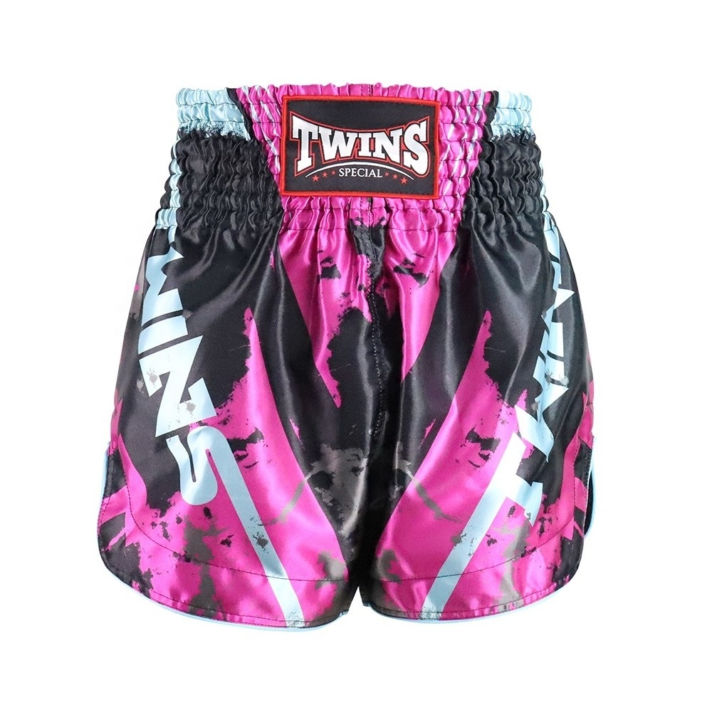 Twins Muay Thai Shorts High Quality Satin Muay Thai shorts Twins Latest Designs Custom Made Muay Thai Trunks Shorts SJS-MTS-69