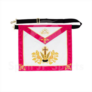 Masonic Regalia  High Quality Design Hand Embroidered Masonic Aprons/Wholesale OEM Service Breathable Men Regalia Masonic Aprons