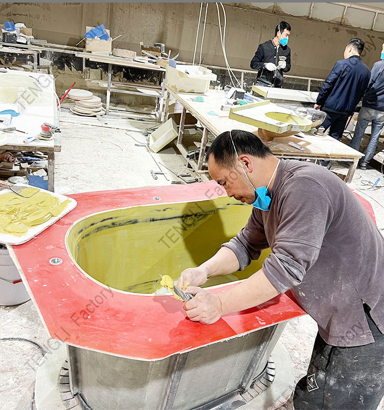 Polishing Surface Artificial Stone Bathtub Mould Concrete Bathtub Fiberglass Mold