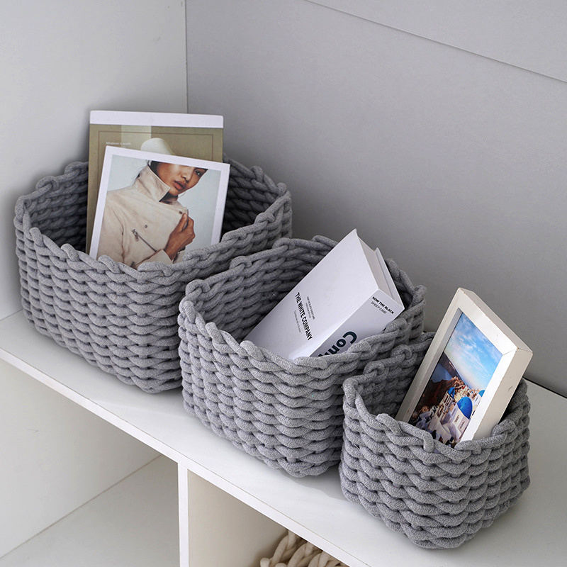 Cotton rope storage basket , gift basket for clothes fast for Organizing Bins Organizer for Towel Book Cloth Dog Toys