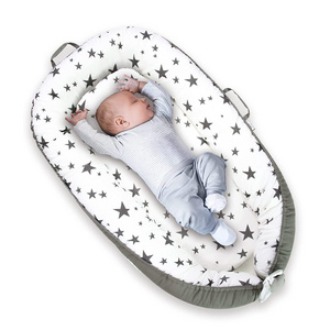 Detachable  baby sleep nest with handles , organic cotton baby lounger