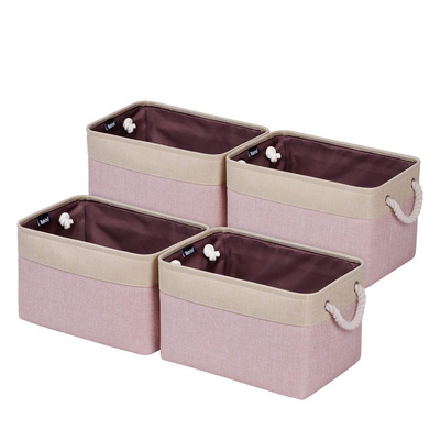 Storage Baskets for Shelves Fabric Storage Bins for Organizing Decorative Closet bins with Handles for Living Room, Utility Room