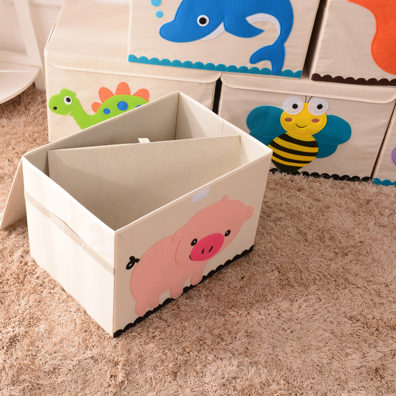 Toy Box with Lid Storage Cube Box Closet Organizer Nursery Basket for Baby Toy Box Toy Chest and Storage with Handles